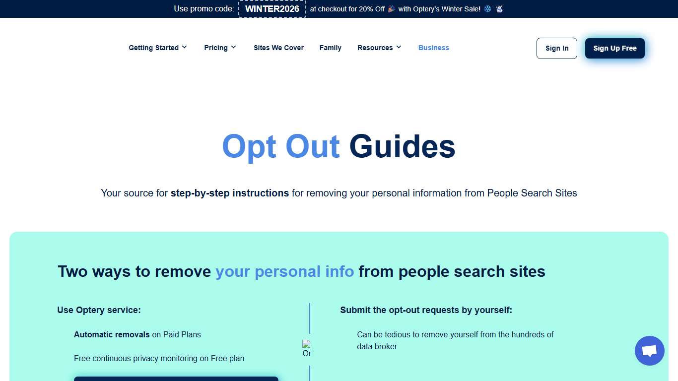 Free Opt Out Guides: Remove Your Information from the Internet Optery